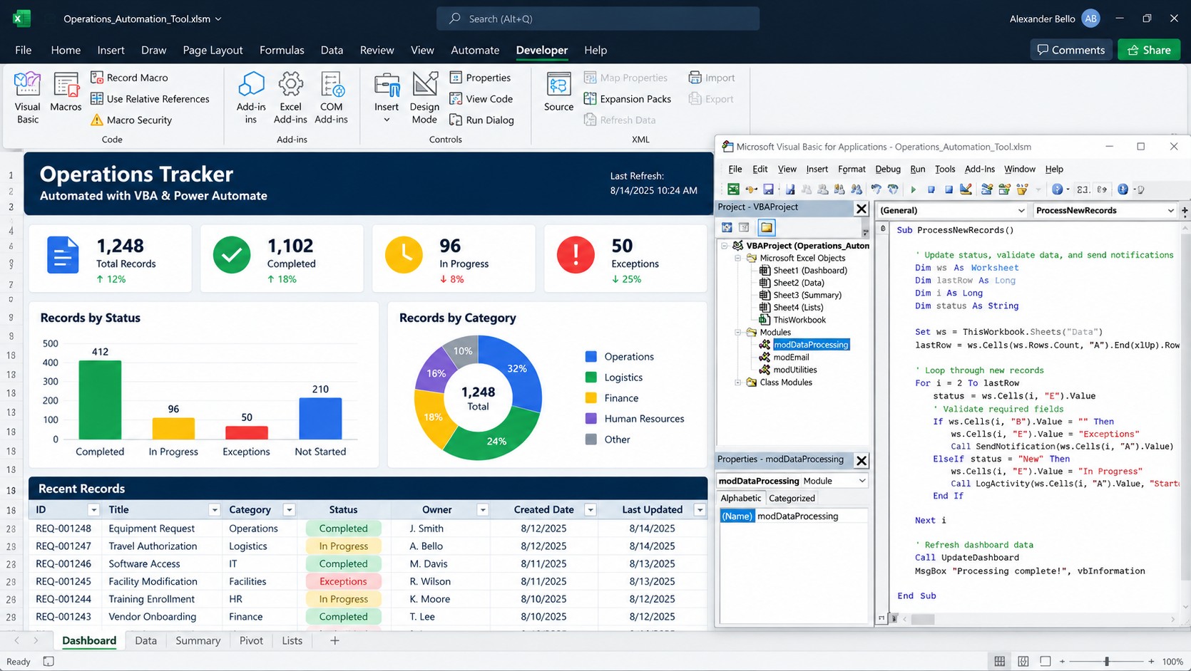 Excel & VBA Process Automation
