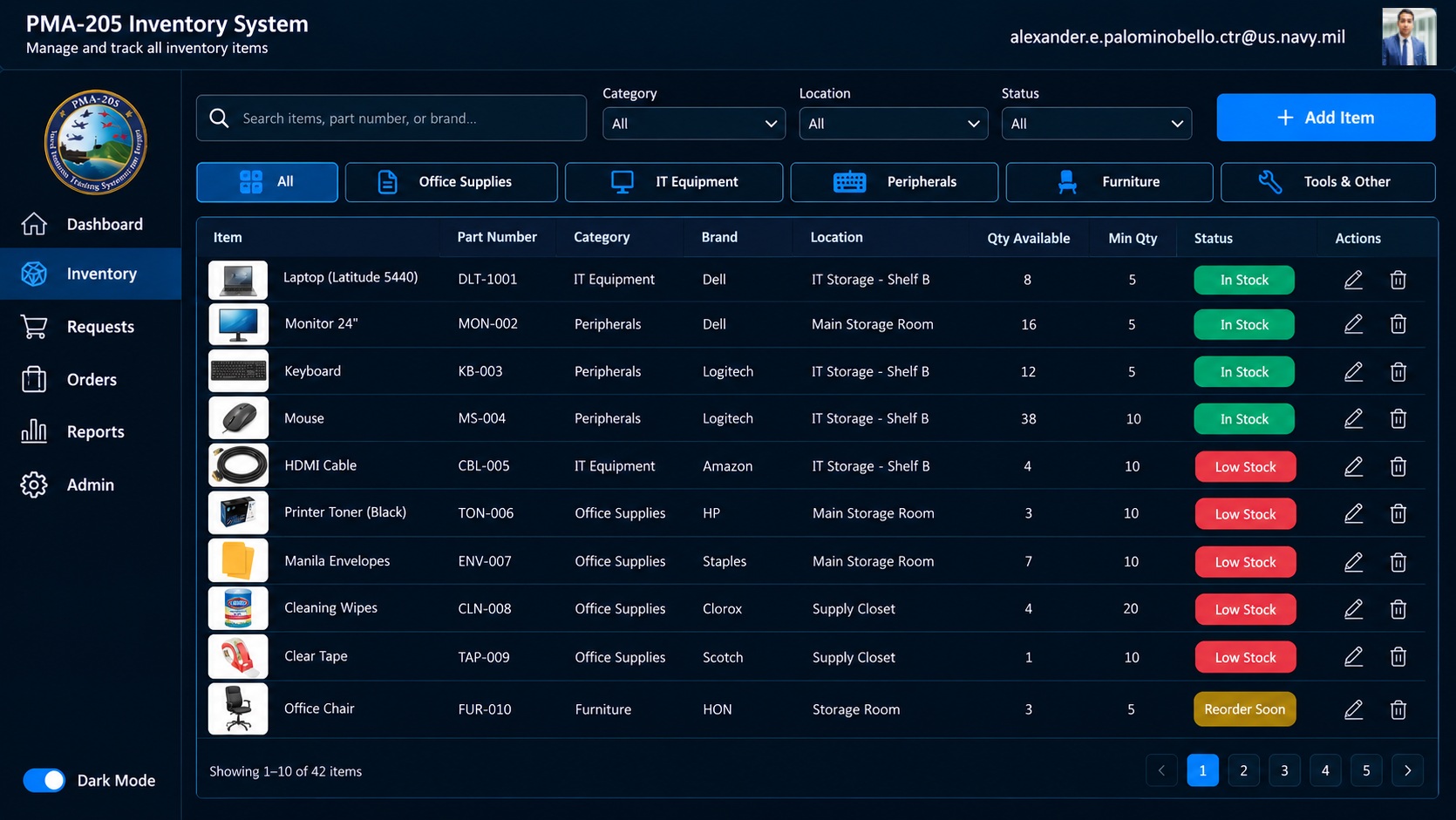 Inventory Catalog & Stock Management